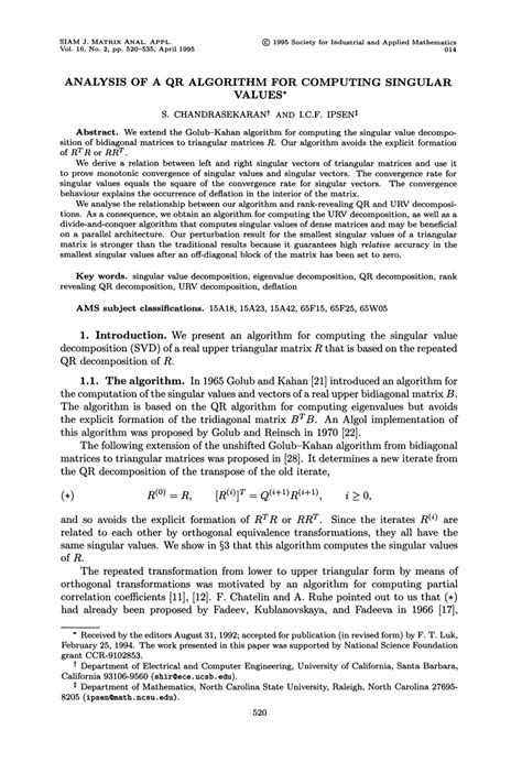 Image result for QR Algorithm for 2X2 Matrices PDF