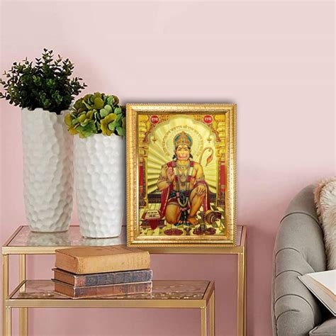 Hawai Handicraft Bajrang Bali Hanuman Ji God Photo Frame for Pooja ...