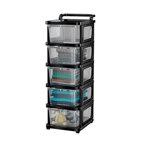 5 Layer Heavy Duty Plastic Storage Drawer with Wheels | Modular Cabinet ...