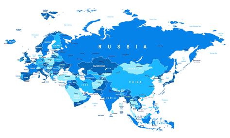 Outline map of europe and asia