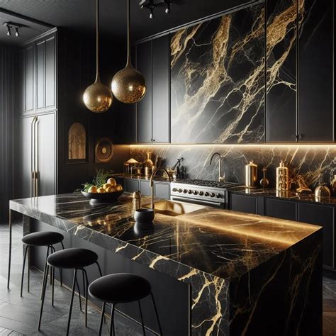 15 Luxurious Black and Gold Kitchen Ideas for Elegance