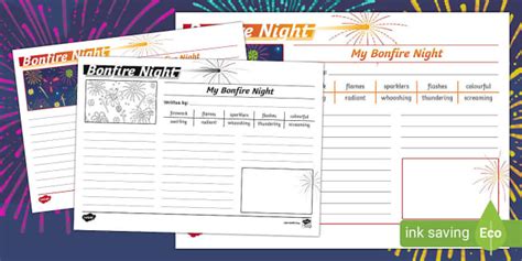 Bonfire Night Recount Newspaper Template