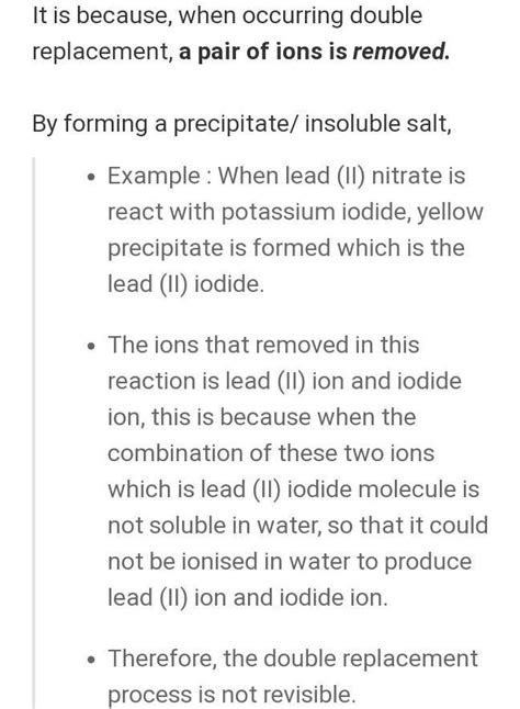 Are double displacement reactions reversible? - Brainly.in