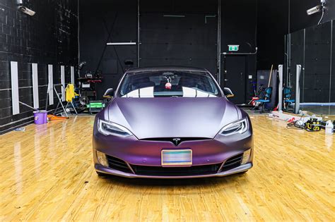 Tesla Model S Purple Black Car Wrap| Twiisted Wrap