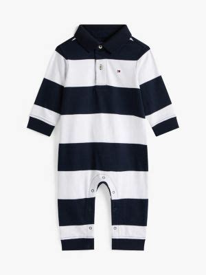 Babies' Stripe Polo Coverall | Tommy Hilfiger
