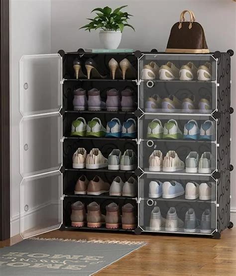 Zemic DIY Shoe Rack Plastic Shoe Rack for Home PP Plastic Shelves ...