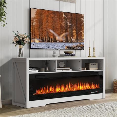 Fireplace TV Stand for TVs Up to 75" TV with 60" Electric Fireplace ...