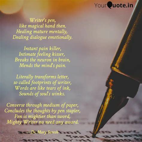 Writer's pen, like magic... | Quotes & Writings by Arokia Mary | YourQuote