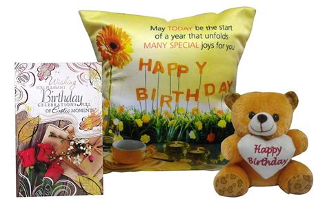 Birthday Gift Combo - Birthday Greeting Card, Birthday (Cushion Filler ...