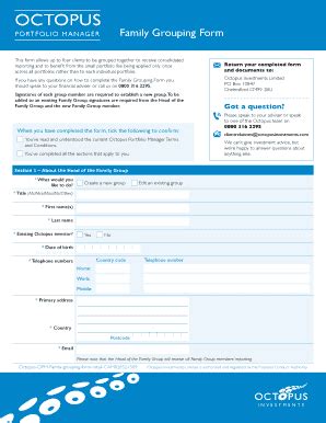 Fillable Online Family Grouping Form Fax Email Print - pdfFiller