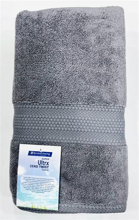 Bombay Dyeing Ultrx 100% Cotton Large Size Premium Bath Towel 650 GSM ...