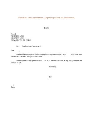 Employment Contract Letter - Blank Fillable Template | Fill Out, Print ...