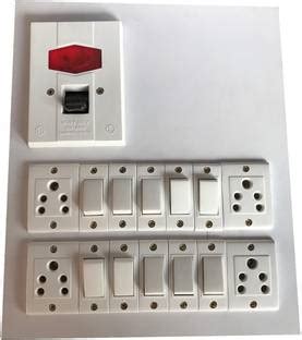 Tinax Electric Switch Board (10 Switches,2 Sockets,1 DP) 6 A Three Pin ...