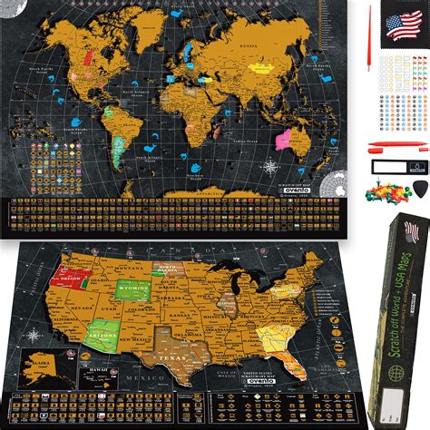 Buy Scratch Off World - 17x24 inches - Bonus United States . Detailed ...