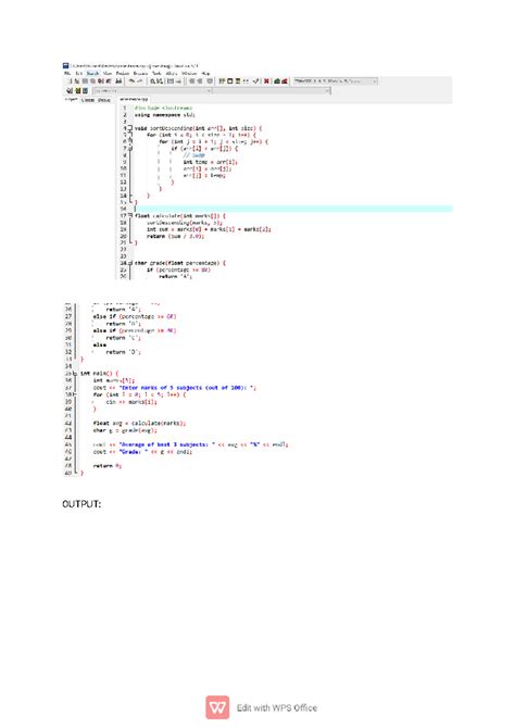 CS101 Final Exam Code and Output Analysis for Sorting Program - Studocu