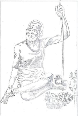 Pen and Ink drawing, pencil drawing of MahaSwamigal of Kanch by gk kaushik