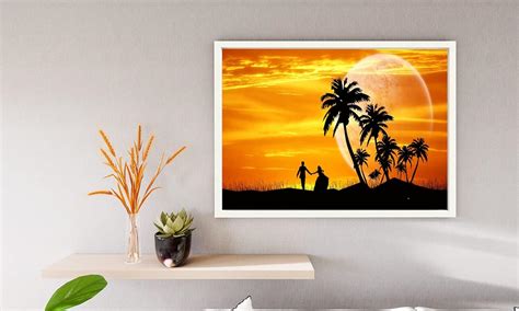 VERRE ART Printed Framed Canvas Painting for Home Decor Office Wall ...