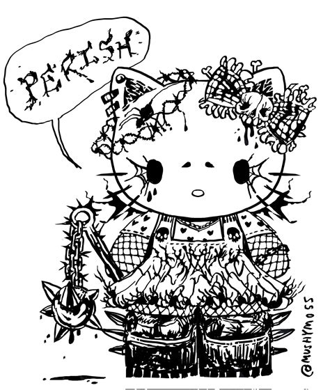 The Gothic Hello Kitty Coloring Pages [2025]