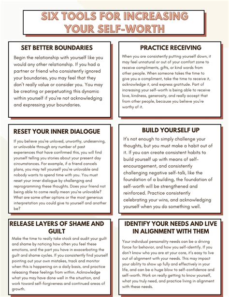 Six Tools for Increasing Your Self-worth Self-esteem Building Self ...