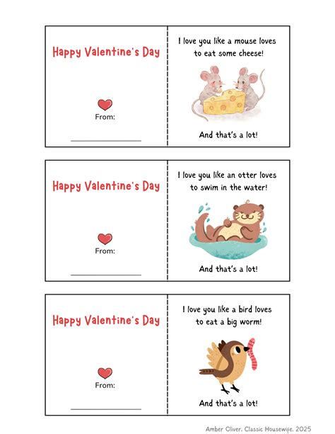 FREE Printable Kids Valentine's Cards - Wrinkles and Rainbows