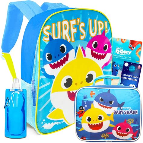 Buy Baby Shark Backpack with Lunch Box Set - Baby Shark Backpack for ...