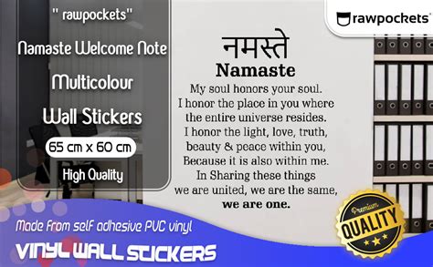 Rawpockets Decals ' Namaste Welcome Note' Large Size Wall Sticker (Wall ...