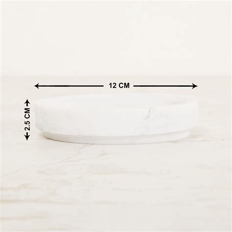 Buy Marshmallow Solid Poly Resin Oval Soap Dish : 12 cmL x 12 cmW x 2.5 ...