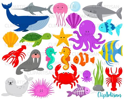 Underwater Sea Creatures Clip Art