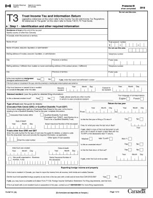 Canada T3 RET E 2018 - Fill and Sign Printable Template Online