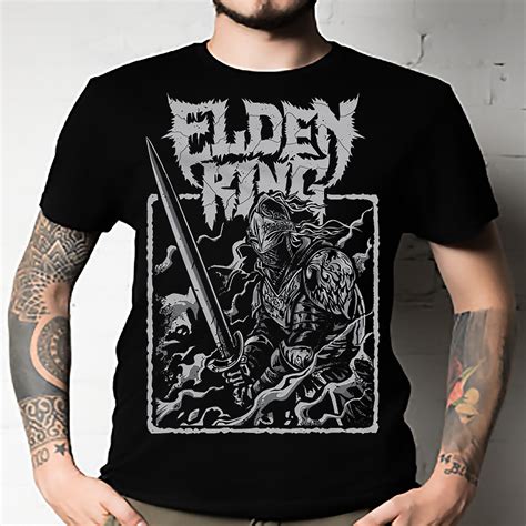 Elden Ring T-shirt The Tarnished Tee Dark Souls Bloodborne Black Unisex ...