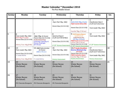 Usna Master Calendar