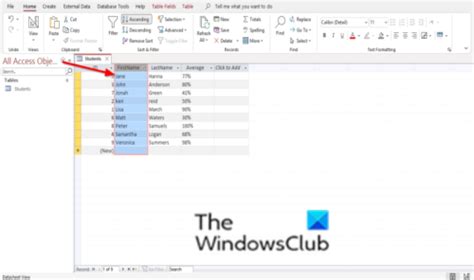 Sorting and Filtering Data MS Access 的图像结果