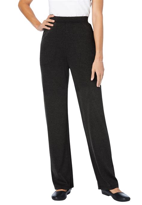 Woman Within - Woman Within Women's Plus Size Petite Wide Leg Ponte ...