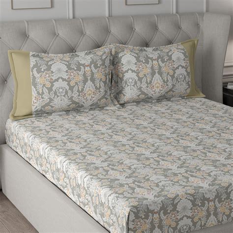 Buy MASPAR Regency Cotton 210TC Printed 2Pcs Super King Bedsheet Set ...