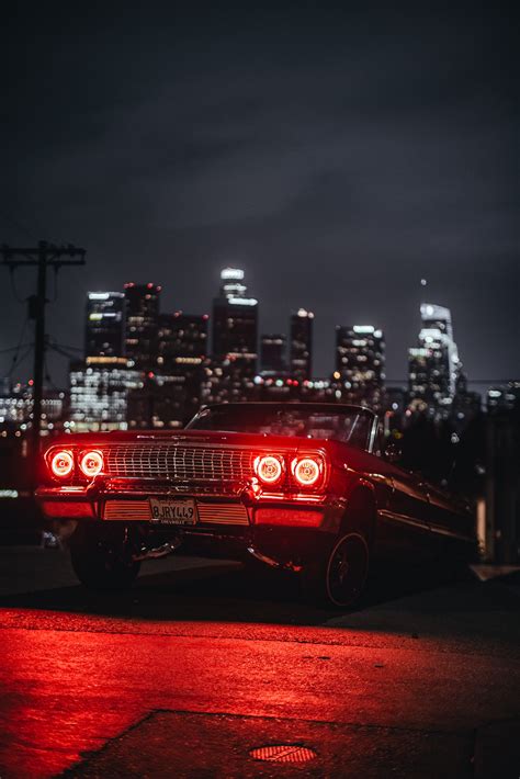 Download wallpaper 4057x6085 car, old, tuning, light, red hd background