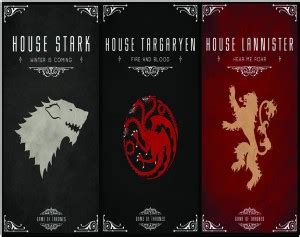 Game Of Thrones House Stark Targaryen Lannister Logo Poster A4 Paper ...
