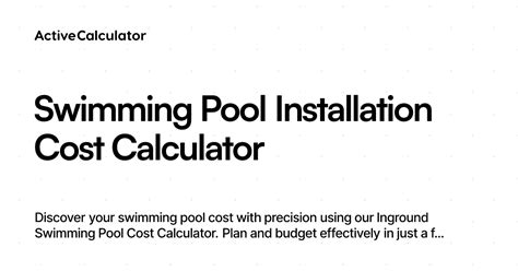 Pool Cost Calculator 的图像结果