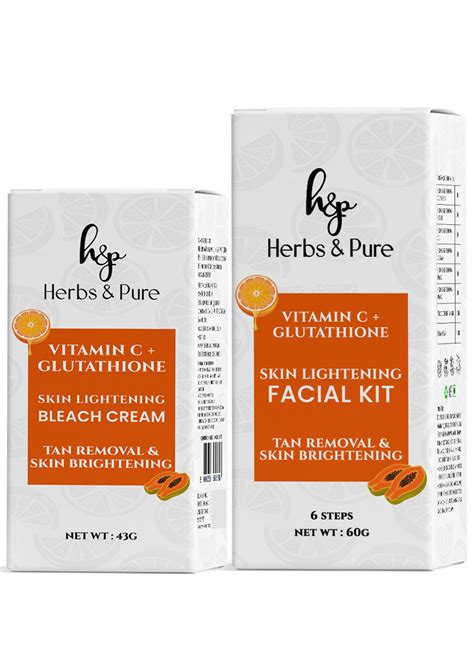 Skin Lightening Vitamin C & Glutathione Facial kit ( 60 GM ) & Bleach