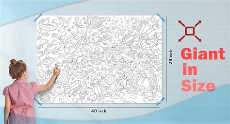 Numbers 1-100 Chart and Giant Space Colouring Poster | Set of 1 Chart ...