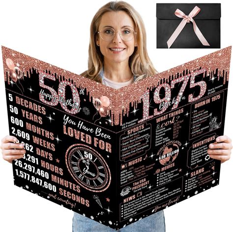 Amazon.com : Uiorgui Large 50th Birthday Card for Women with Envelope ...