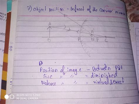 List two properties of the image formed by convex mirror. Draw ray ...