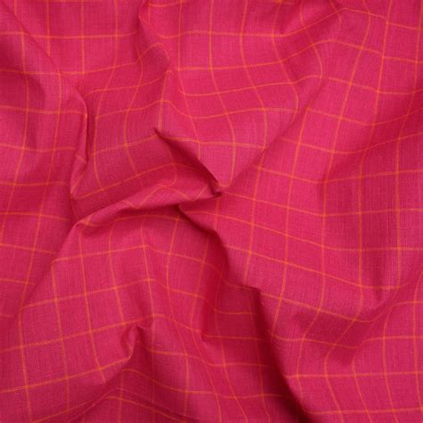 Buy Rani Pink Check Pattern Yarn Dyed Fancy South Cotton Fabric 80433/5 ...