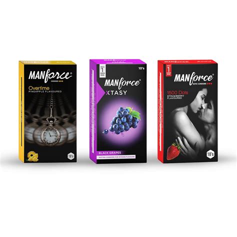 Buy Manforce Overtime Pineapple, Litchi and Grape Flavoured Condoms 30 ...