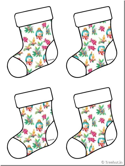 50 Christmas Stockings Decoration Cut Outs, Christmas Tree Decorations