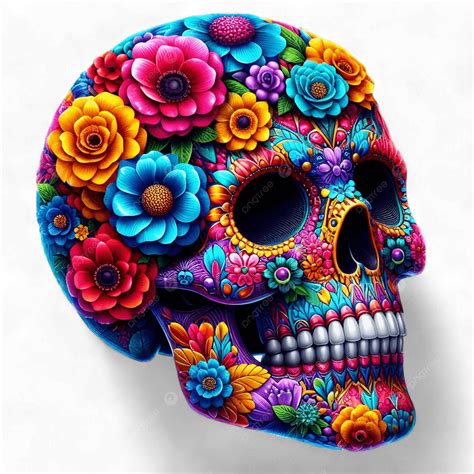 Colorful Sugar Skull Drawings