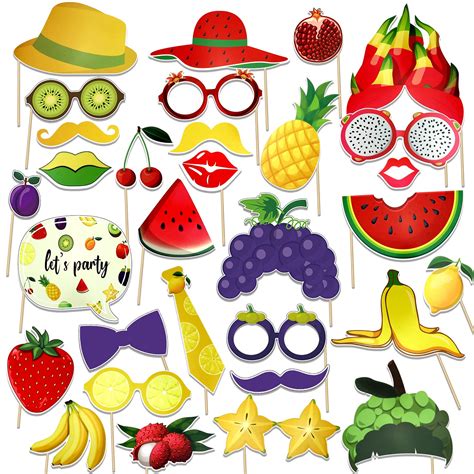 Buy HOWAF 31 Pieces Frutti Photo Booth Props, Frutti Selfie Props ...