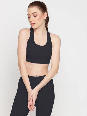Buy Wear Jukebox Black Long Line Sports Bra Online