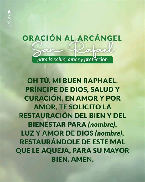 Oración al Arcángel San Rafael 💚