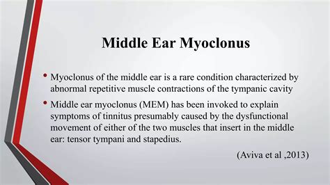 Middle Ear Myoclonus