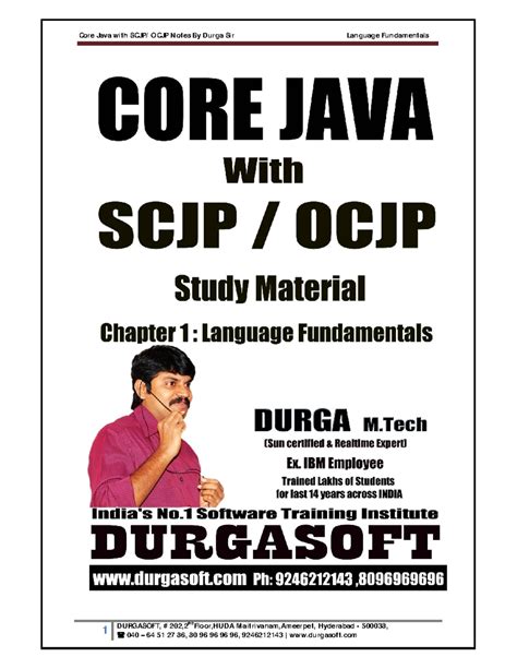 Core Java with SCJP OCJP Notes By Durga - 1 ####### DURGASOFT, # 202 ...